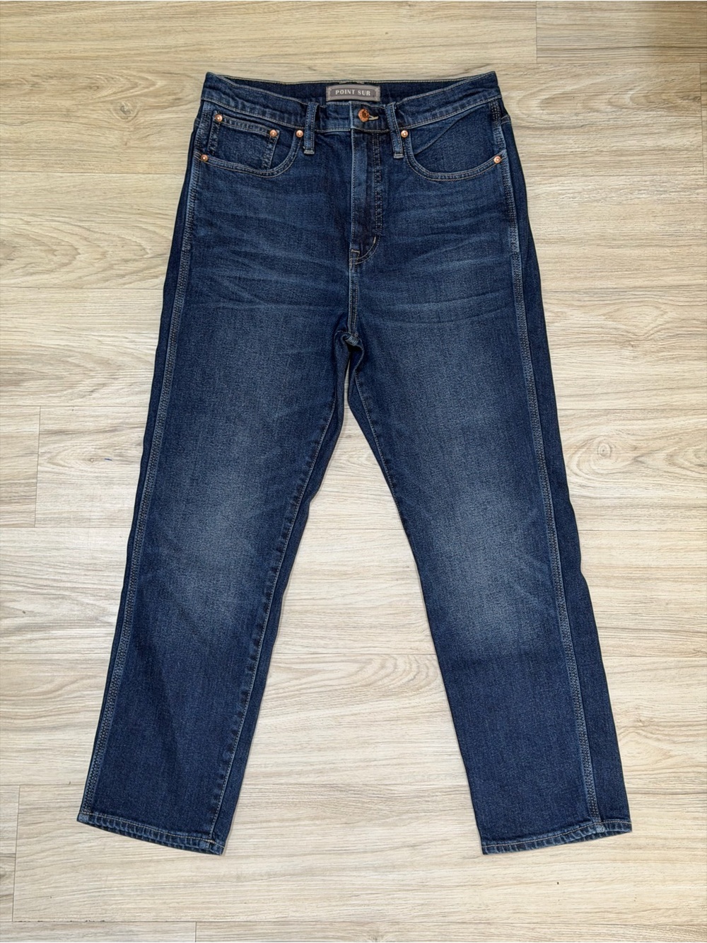 J Crew Point Sur Shoreditch High Rise Straight Jeans Dark Wash 90s Minimalist